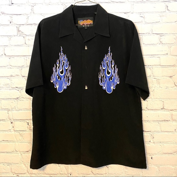 Easy rider men's shirt with blue flames 🔥 - Picture 4 of 4